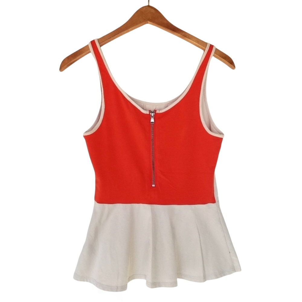 EXPRESS sleeveless two-tone top Ruffle bottom size SMALL